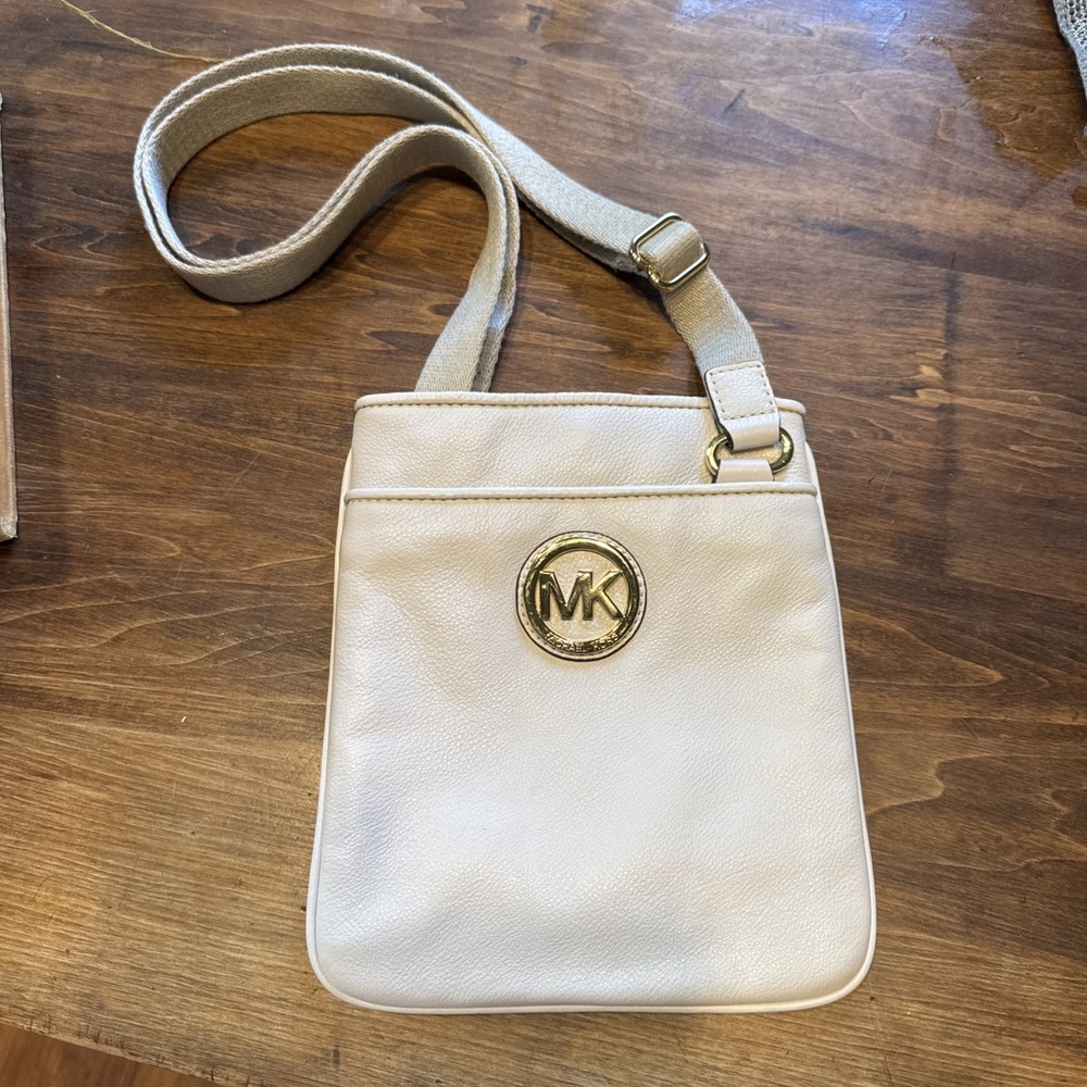 Michael Kors Crossbody Bag Womens Small Leather Gold Hardware Purse Handbag MK